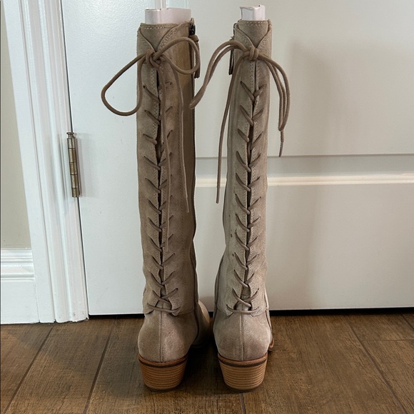 Sofft Sharnell Tan Beige Knee Boots - Picture 2 of 8